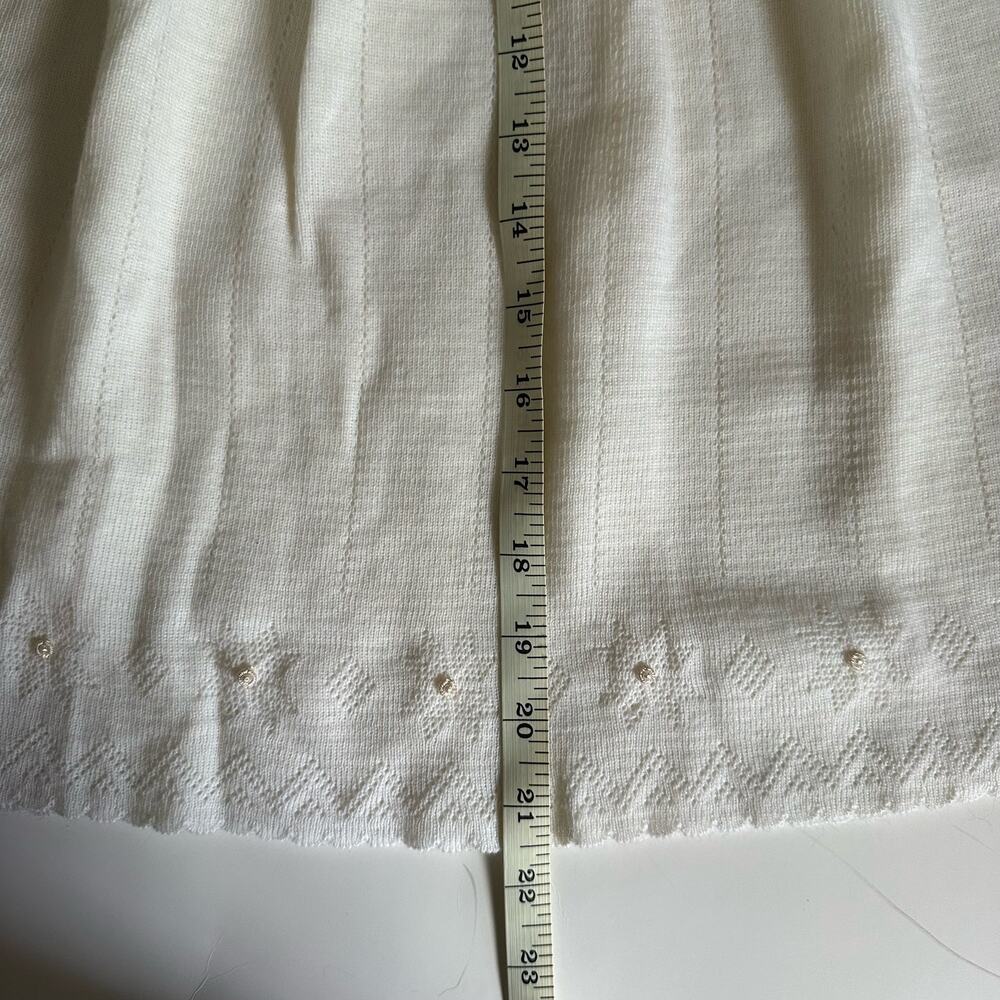 Friemanit Vintage Cream Knit Baby Dress First Communion Gown baby girl Small NWT - Picture 9 of 9